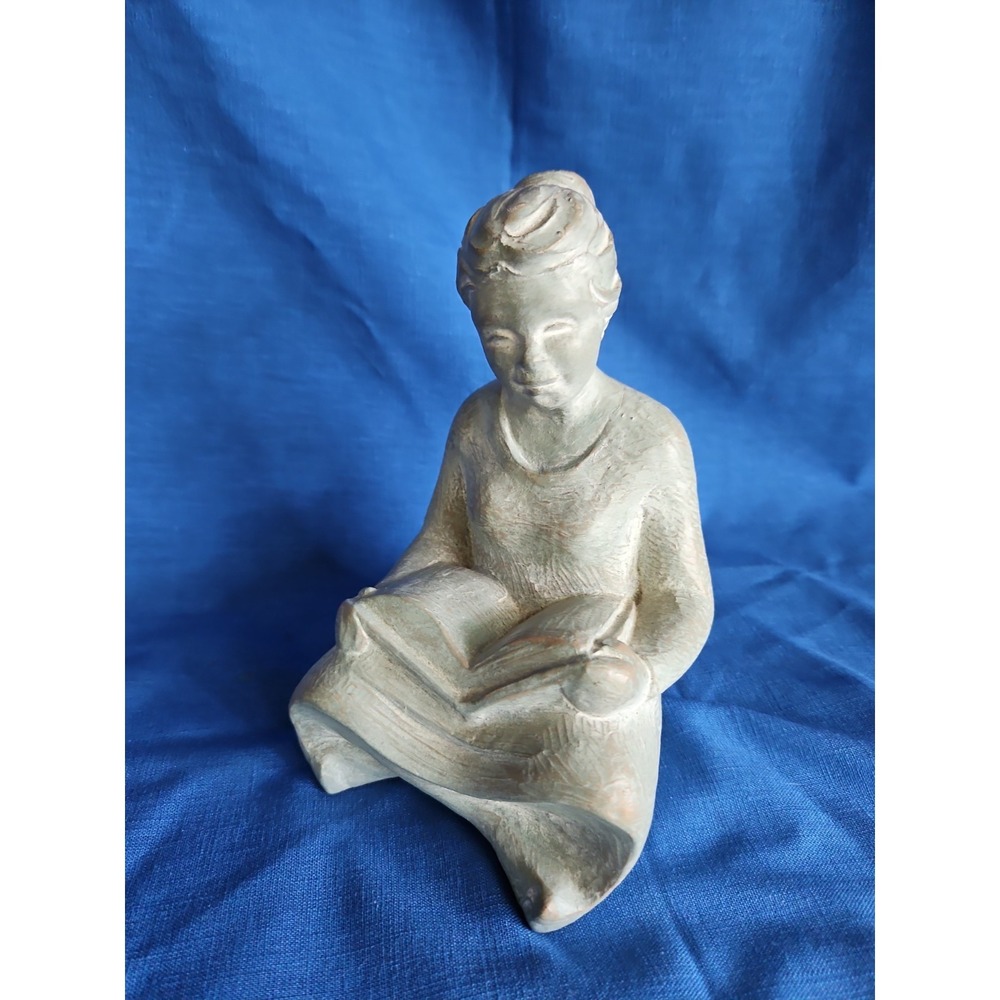 Isabel Bloom Sculpture Woman Reading Book Club Library Study Signed 2002